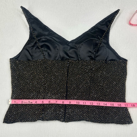 Scala Black silk Camisole beaded with gold and iridescent eye catching Sparkle 💖 - Picture 8 of 10